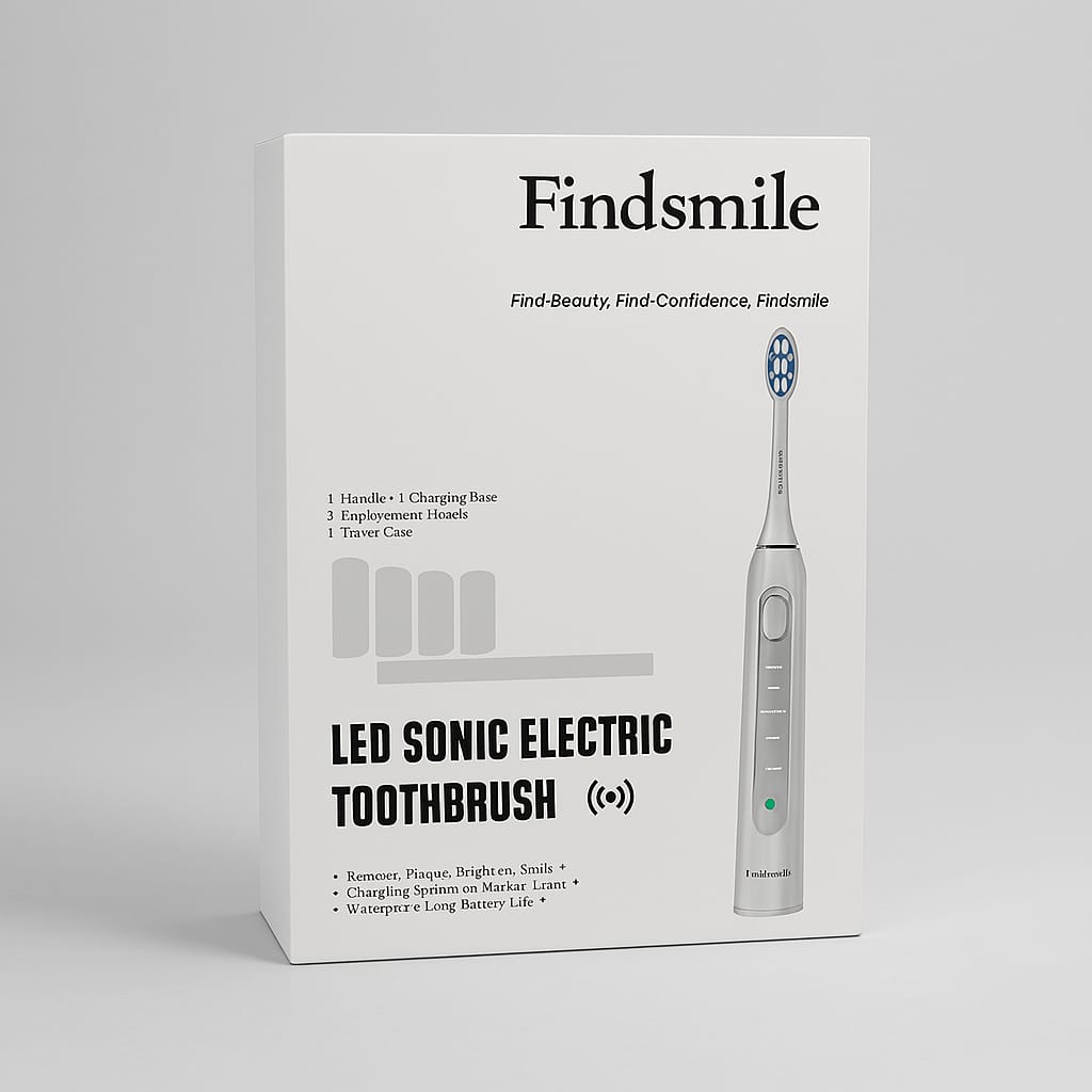 Findsmile LED Sonic Electric Toothbrush packaging on a gray background